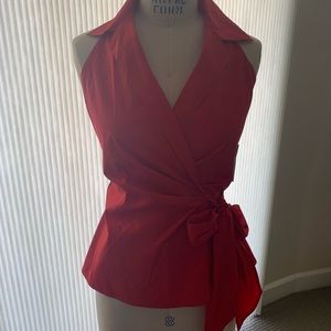 Ralph Lauren Halter Blouse in Red Size 10